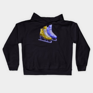 Brown Purple Ice Skating Boots Kids Hoodie